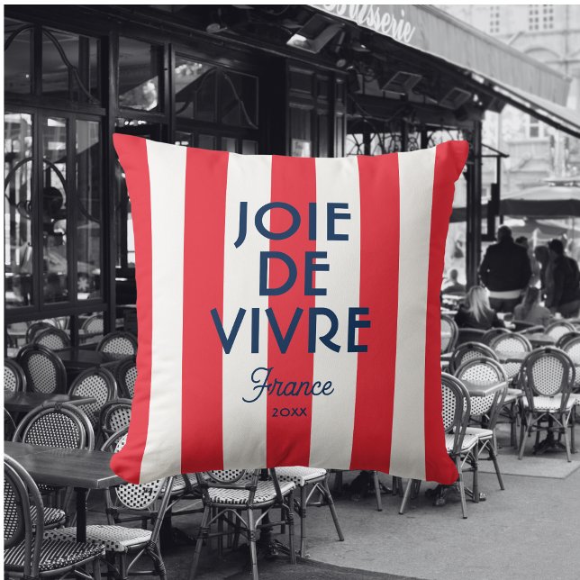 Joie De Vivre France Red Cabana Stripe French Cushion (Creator Uploaded)
