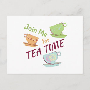 Join Me For Tea Postcard