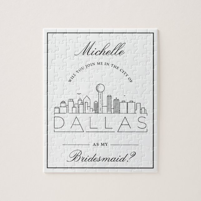 Join Me In Dallas Bridesmaid Request Jigsaw Puzzle (Vertical)