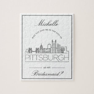 Join Me In Pittsburgh!   Bridesmaid Request Jigsaw Jigsaw Puzzle