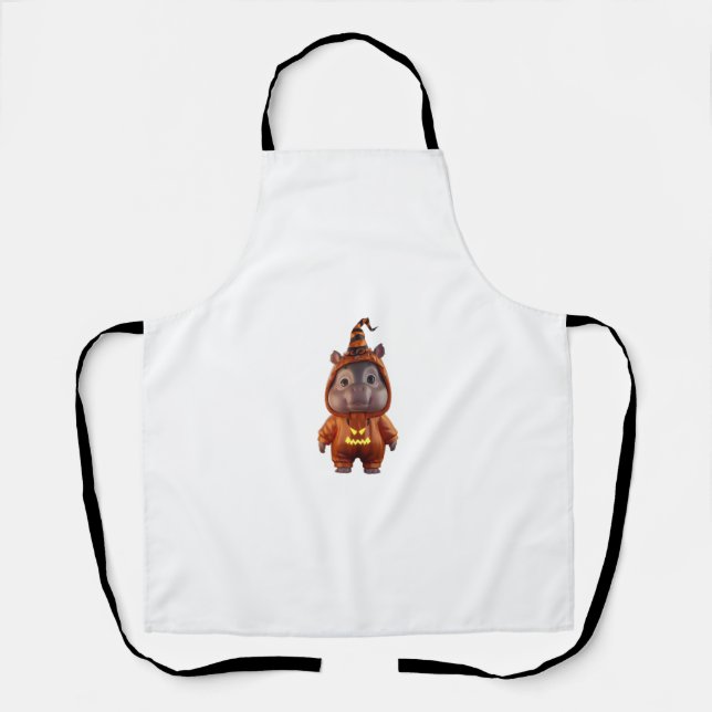 Join Moo Deng for a Hippo-ween Bash! Tank Top Apron (Front)