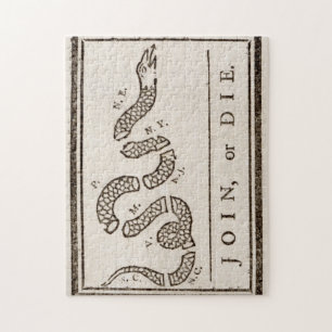 Join or Die Benjamin Franklin Political Cartoon Jigsaw Puzzle
