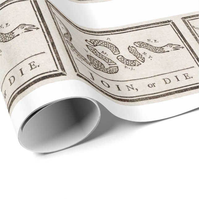  Join or Die Benjamin Franklin Political Cartoon   Wrapping Paper (Roll Corner)
