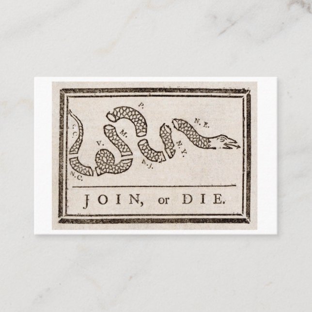 JOIN OR DIE BUSINESS CARD (Front)