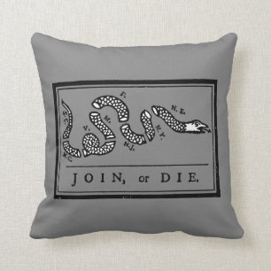 Join Or Die Cartoon, 1754 Cushion