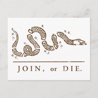 Join or Die Libertarian  Postcard