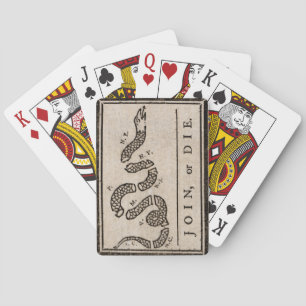 Join or Die Political Cartoon by Benjamin Franklin Playing Cards