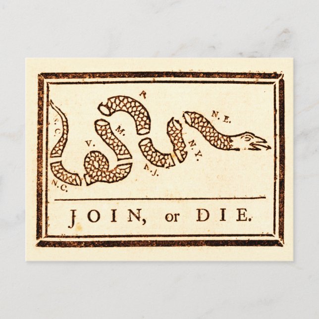 Join or Die Postcard (Front)
