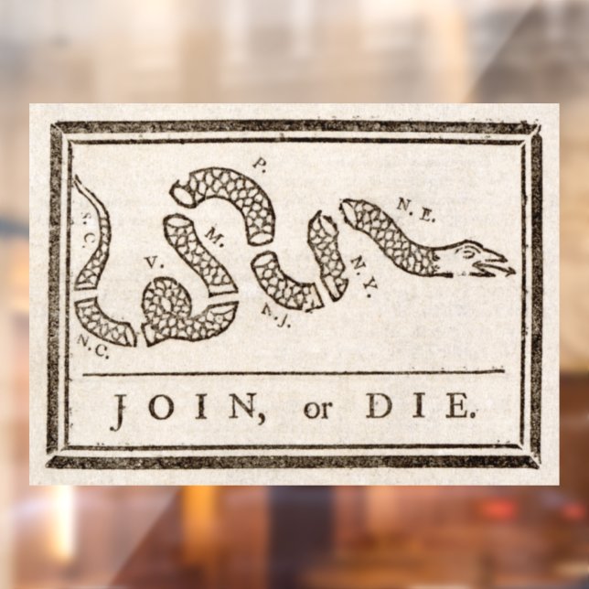 Join or Die Rattlesnake: Cartoon Benjamin Franklin (Sheet 2)