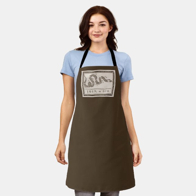 Join or Die Rattlesnake: Cartoon Benjamin Franklin Apron (Worn)