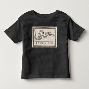 Join or Die Rattlesnake: Cartoon Benjamin Franklin Toddler T-Shirt