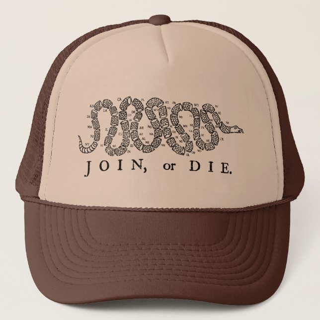 Join or Die Sublimated Foam Trucker Hat (Front)