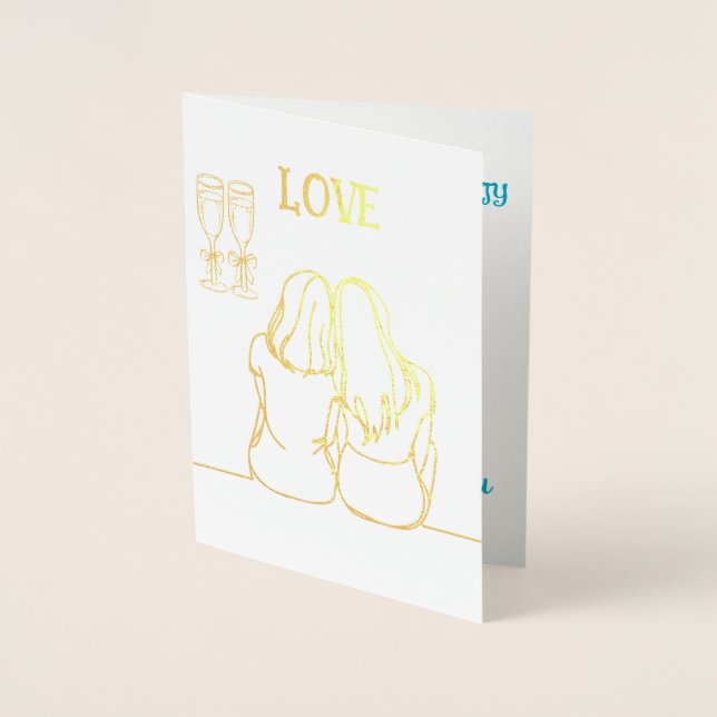 Join our engagement party foil card (Front)