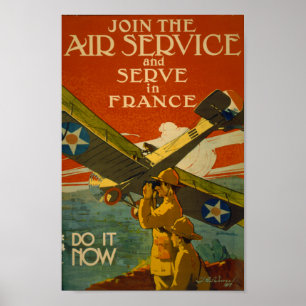 Join the Air Service and Serve in France Poster