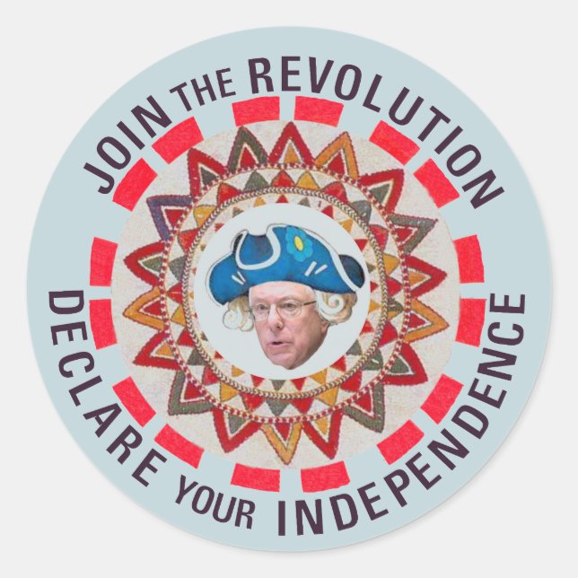 Join the (Bernie) Revolution Classic Round Sticker (Front)