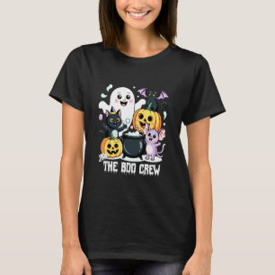 Join The Boo Crew Cute Halloween Ghost Cat Pumpkin T-Shirt