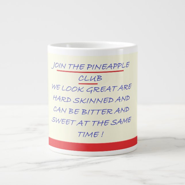 JOIN THE CLUB FUN MESSAGE BLUE AND RED LARGE COFFEE MUG (Front)