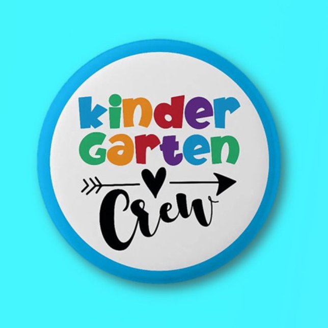 Join the Crew! Cute, colourful kindergarten Kids 6 Cm Round Badge (Creator Uploaded)