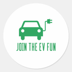 Join The EV Fun Classic Round Sticker