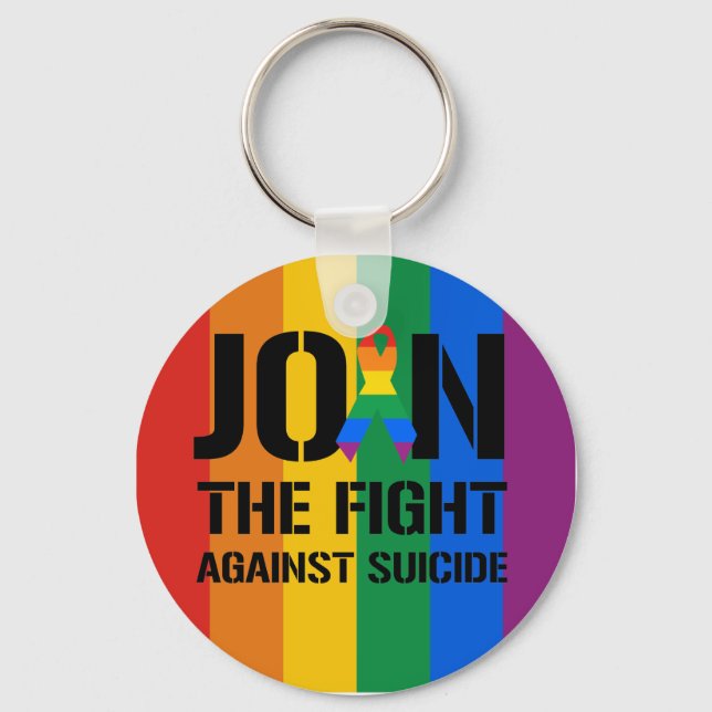 Join the fight against gay suicide key ring (Front)