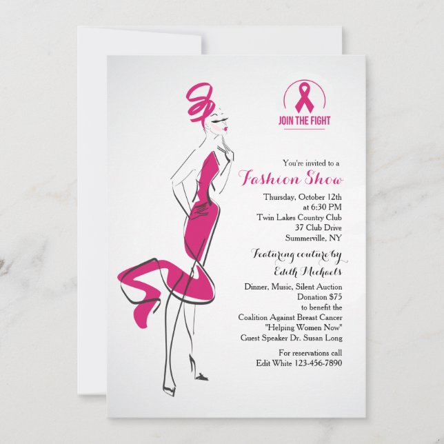 Join The Fight Fashion Show Invitation (Front)