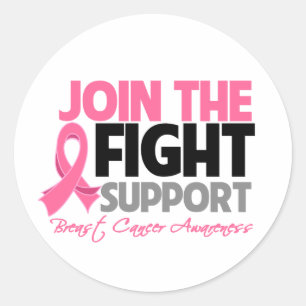 Join The Fight Support Breast Cancer Awareness Classic Round Sticker