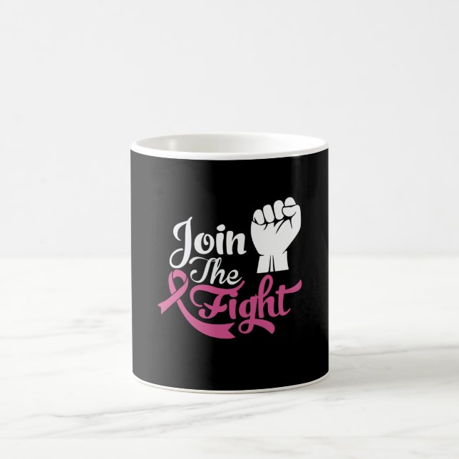 Join The Fight Support Breast Cancer Awareness Coffee Mug (Center)