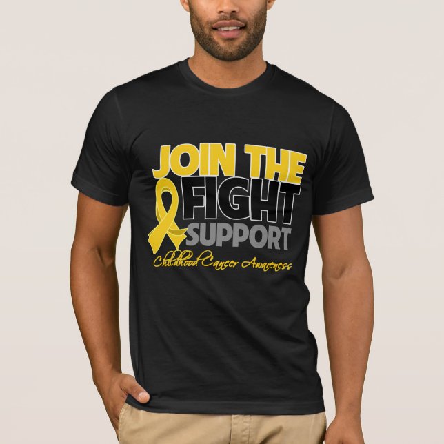 Join The Fight Support Childhood Cancer Awareness T-Shirt (Front)