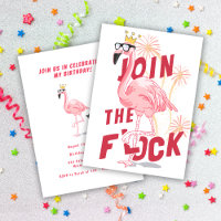 Join The Flock Funny Pink Flamingo Birthday Party