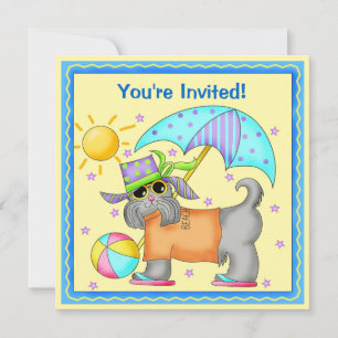 Join the Fun Dog Beach Pool BBQ Cookout Invitation