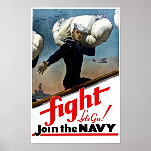 Join The Navy -- WW2 Poster (Front)