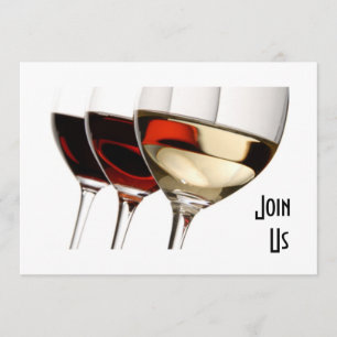 JOIN US - ADULT PARTY INVITATION WITH WINE GLASSES