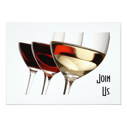 JOIN US - ADULT PARTY INVITATION WITH WINE GLASSES