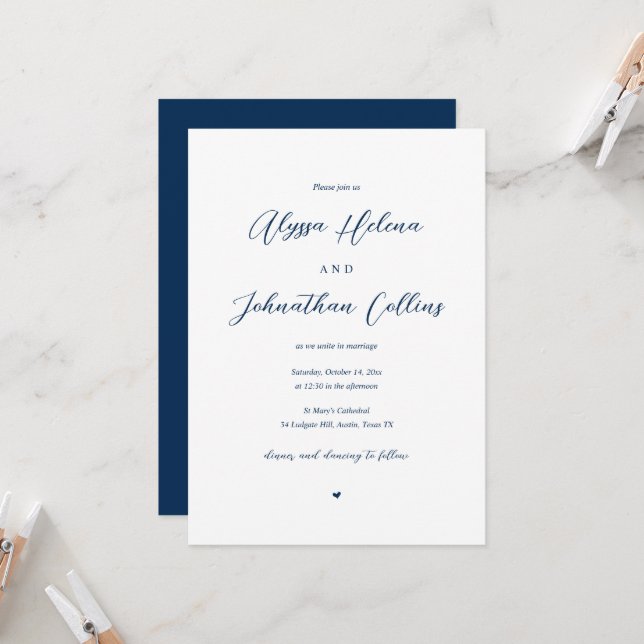 Join us, Bride and Groom Church Wedding Invitation (Front/Back In Situ)