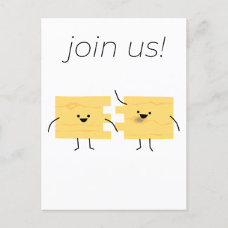 Join Us - Cute Wooden Blocks - Write Your Own Announcement Postcard