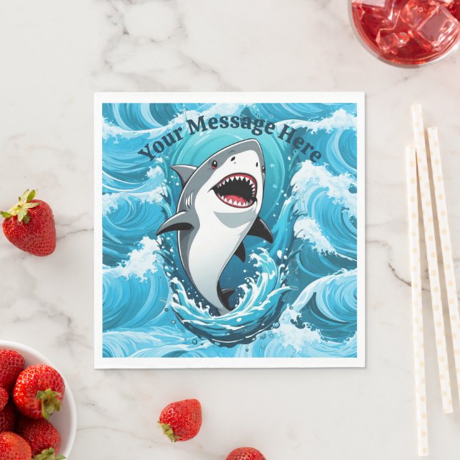 Join Us For a Bite Shark Napkin (Insitu)