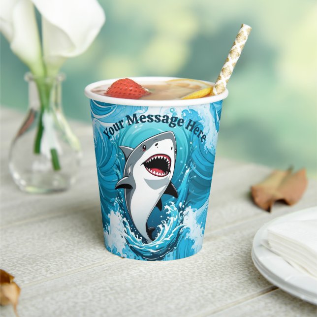 Join Us For a Bite Shark Paper Cups (Insitu)
