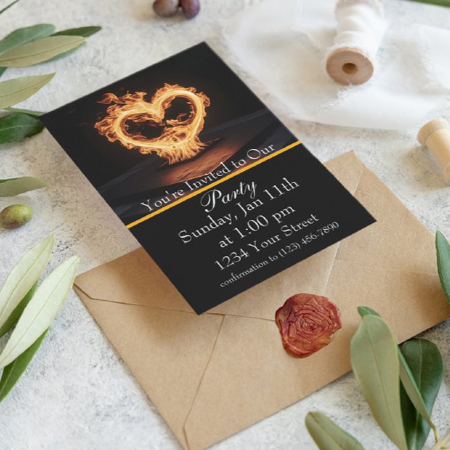 Join Us for a Flaming Fire Party! Invitation (Creator Uploaded)