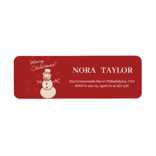 "Join Us for a Holly Jolly Christmas Party!" Return Address Label