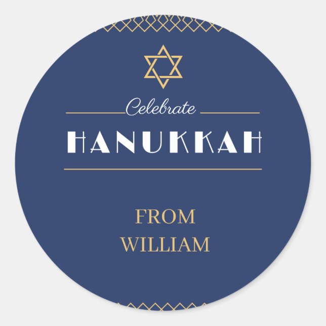 Join Us for a Joyous Hanukkah Celebration!" Classic Round Sticker (Front)