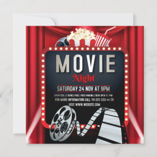 Join Us for a Movie Night Birthday Celebration! Invitation