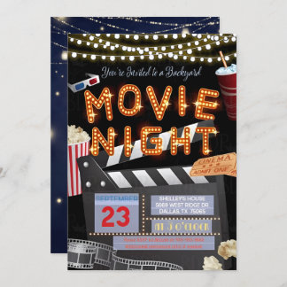 Join Us for a Movie Night Birthday Celebration Invitation