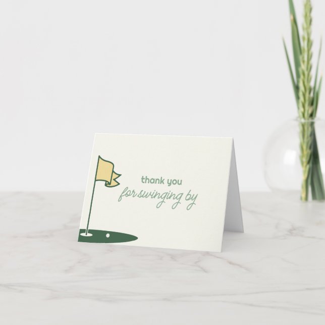 Join Us For A Par-Tee Golf Birthday Thank You Card (Front)