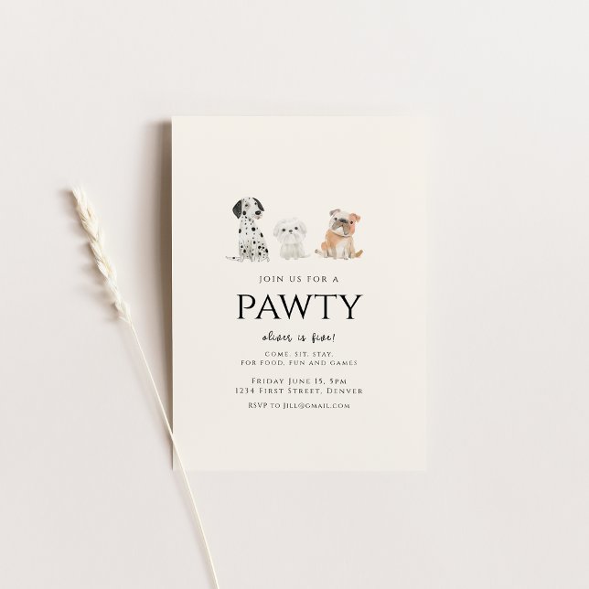 Join us for a Pawty Dog Theme Birthday  Invitation (Creator Uploaded)