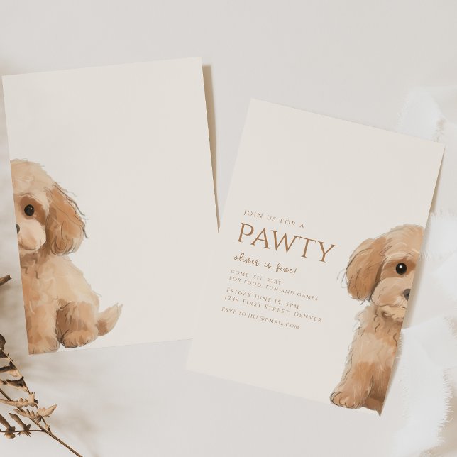 Join us for a Pawty Poodle Dog Birthday  Invitation (Creator Uploaded)
