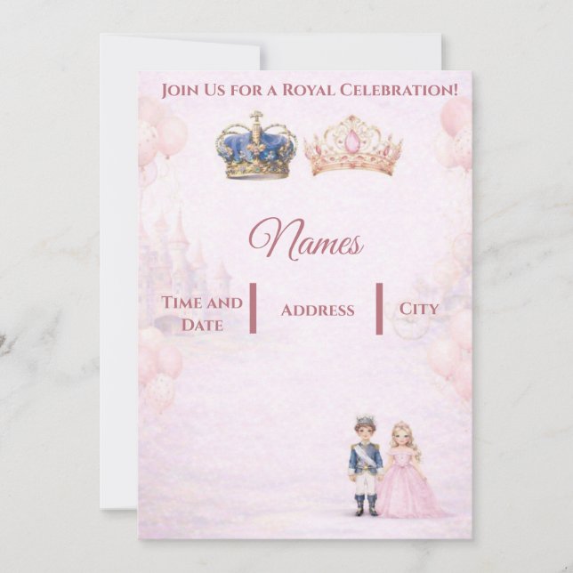 Join us for a Royal Celebration Birthday Invites (Front)