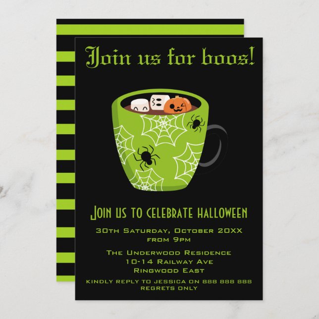 JOIN US FOR BOOS HALLOWEEN PARTY INVITATION (Front/Back)