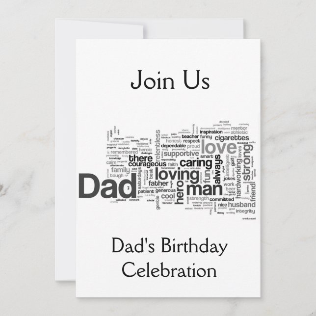 JOIN US FOR "DAD'S BIRTHDAY" INVITATION (Front)