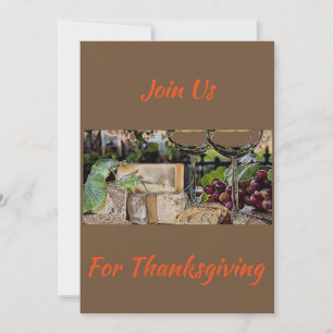 JOIN US FOR THANKSGIVING (WINE AND CHEESE PHOTO) INVITATION