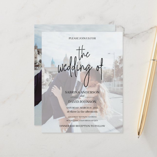 Join us for the wedding photo invitation (Front/Back In Situ)